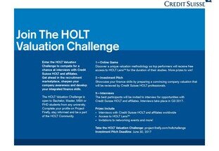 Credit Suisse Project Firefly HOLT Valuation Challenge